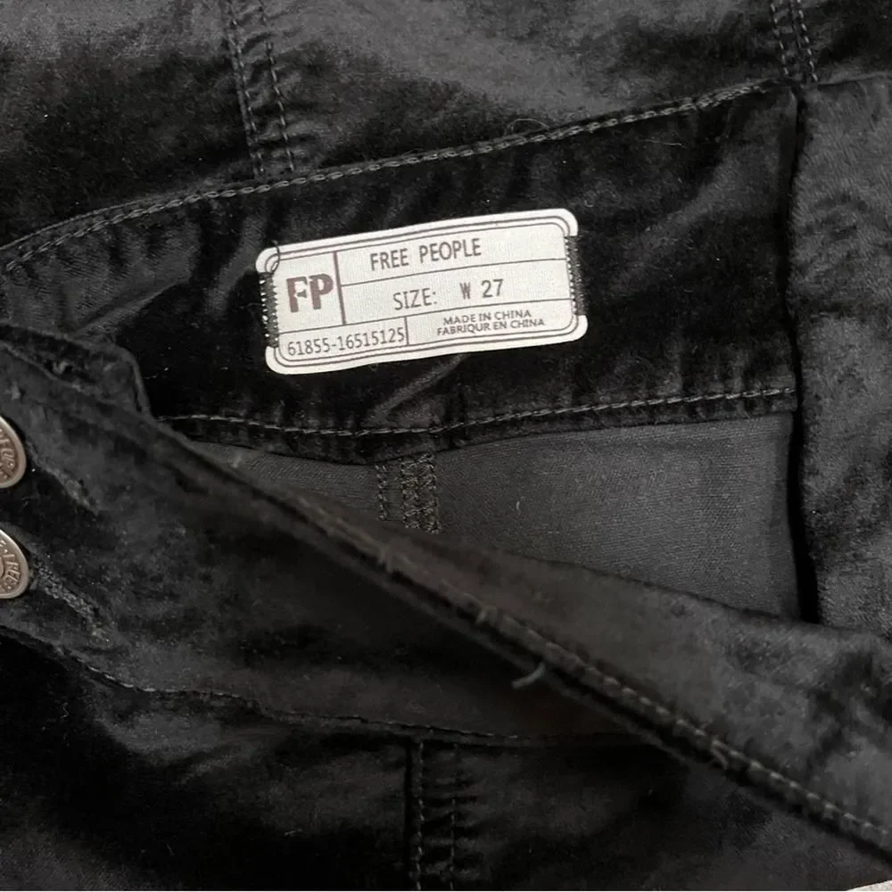 Free People Womens Black Velvet Kimora Side Button Mini Skirt Size 27